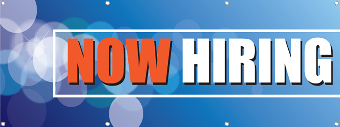 Image with NOW HIRING written on it